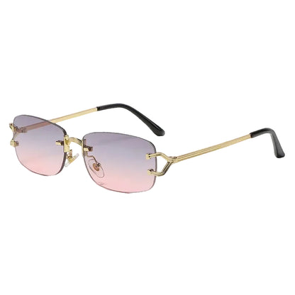 Lunettes de soleil carrées à facettes diamantées
